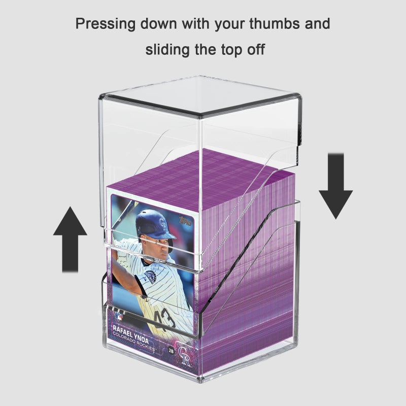 KKU 4 Pack Card Deck Cases  Trading Card Storage Boxes Acrylic Card Holder Cases  Deck Storage Box Hold 400+ Sleeved Cards Fit for Sport Cards  MTG and YuGiOh (4 Colors) - Image 5